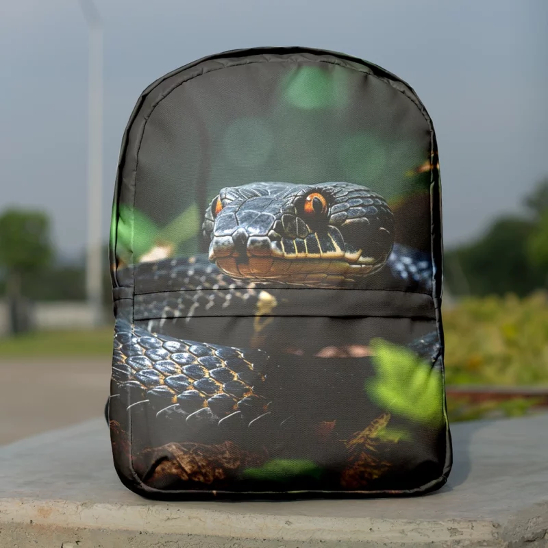 Snake With Yellow Eyes Minimalist Backpack