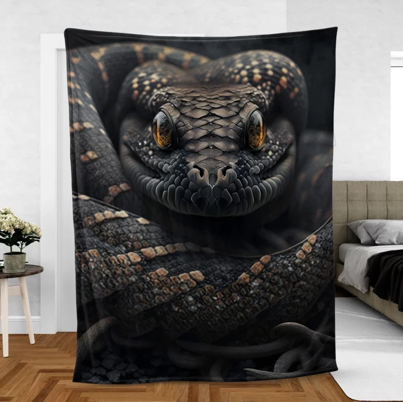 Snake on Rocks Fleece Blanket