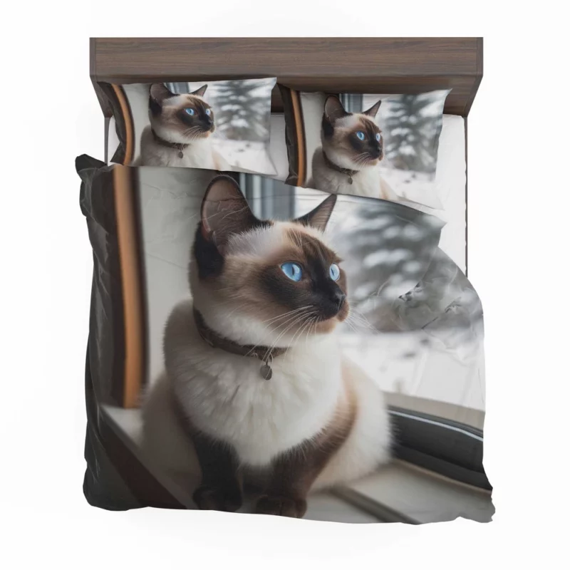 Snowshoe Cat on Windowsill Bedding Set 2