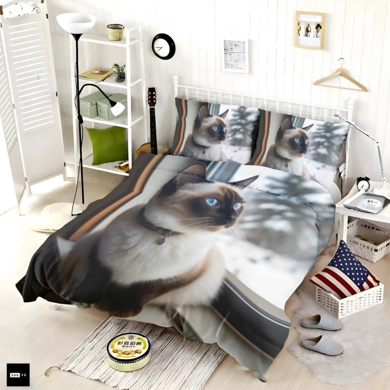 Snowshoe Cat on Windowsill Bedding Set