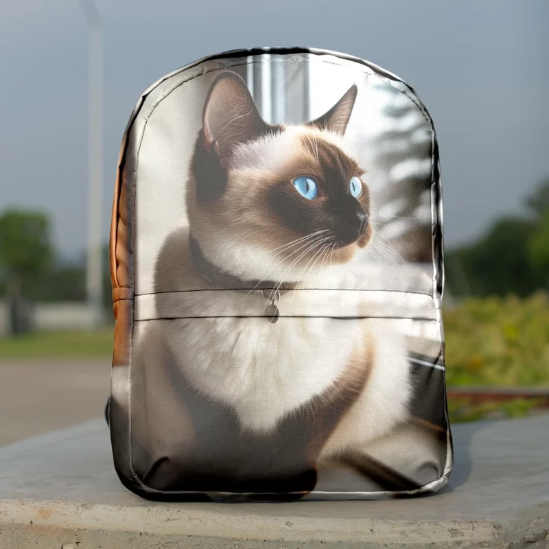 Snowshoe Cat on Windowsill Minimalist Backpack