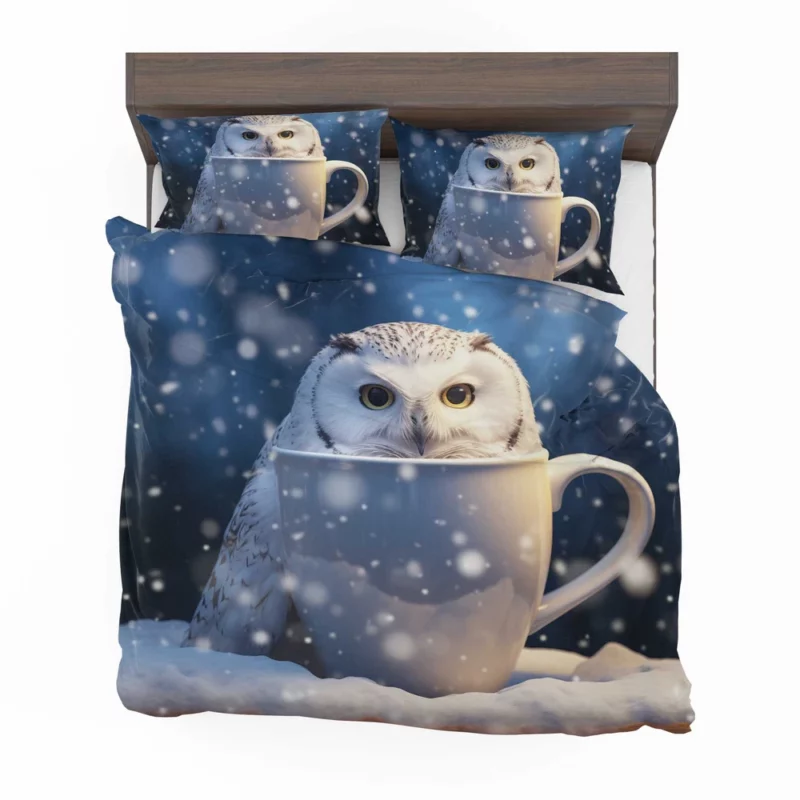 Snowy Owl Mug Mockup Bedding Set 2