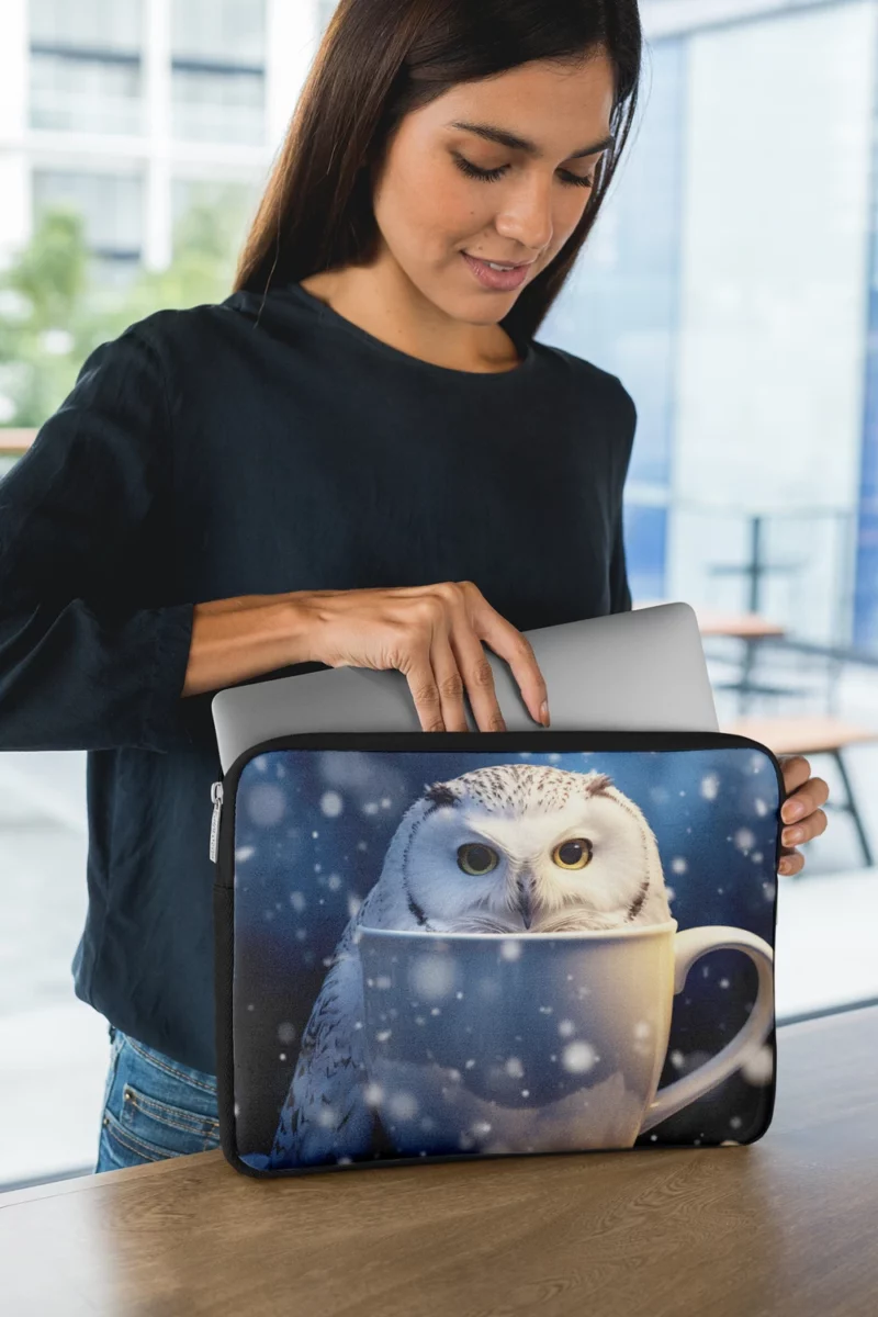 Snowy Owl Mug Mockup Laptop Sleeve 1