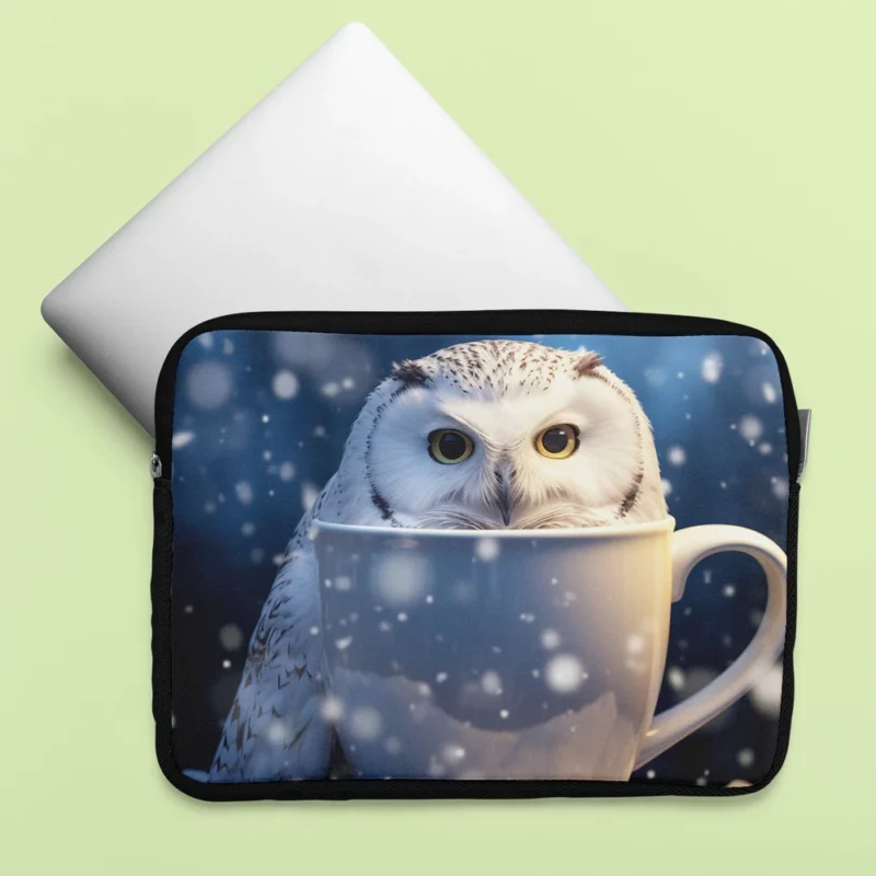 Snowy Owl Mug Mockup Laptop Sleeve