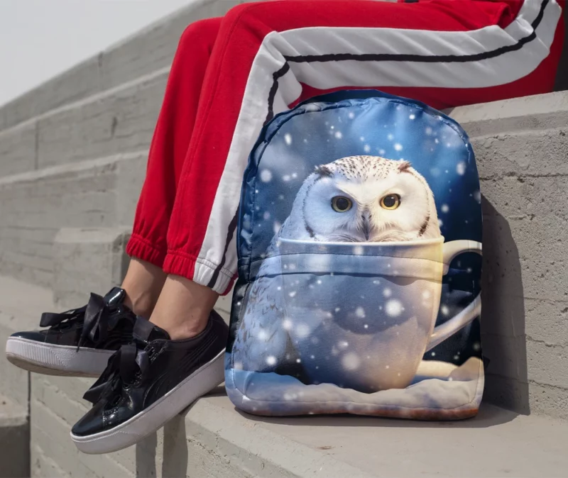 Snowy Owl Mug Mockup Minimalist Backpack 1