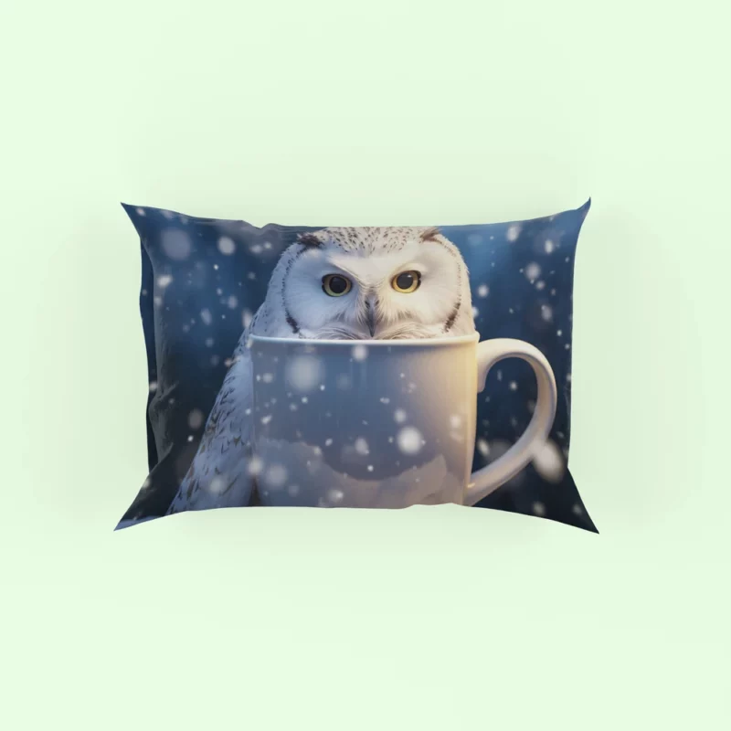 Snowy Owl Mug Mockup Pillow Case