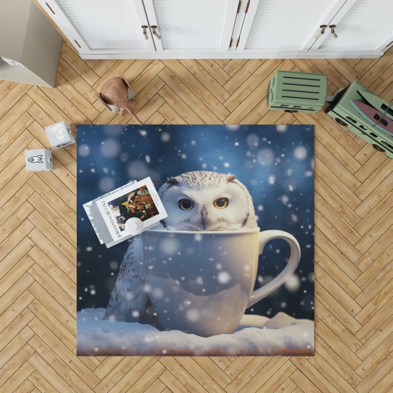 Snowy Owl Mug Mockup Rug