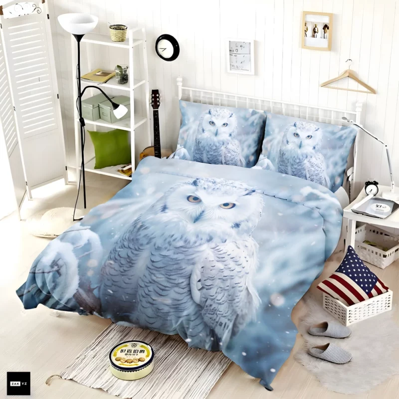 Snowy Owl Portrait Bedding Set