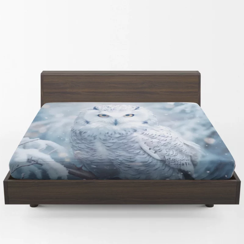 Snowy Owl Portrait Fitted Sheet 1