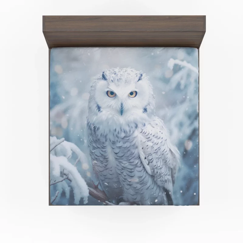 Snowy Owl Portrait Fitted Sheet