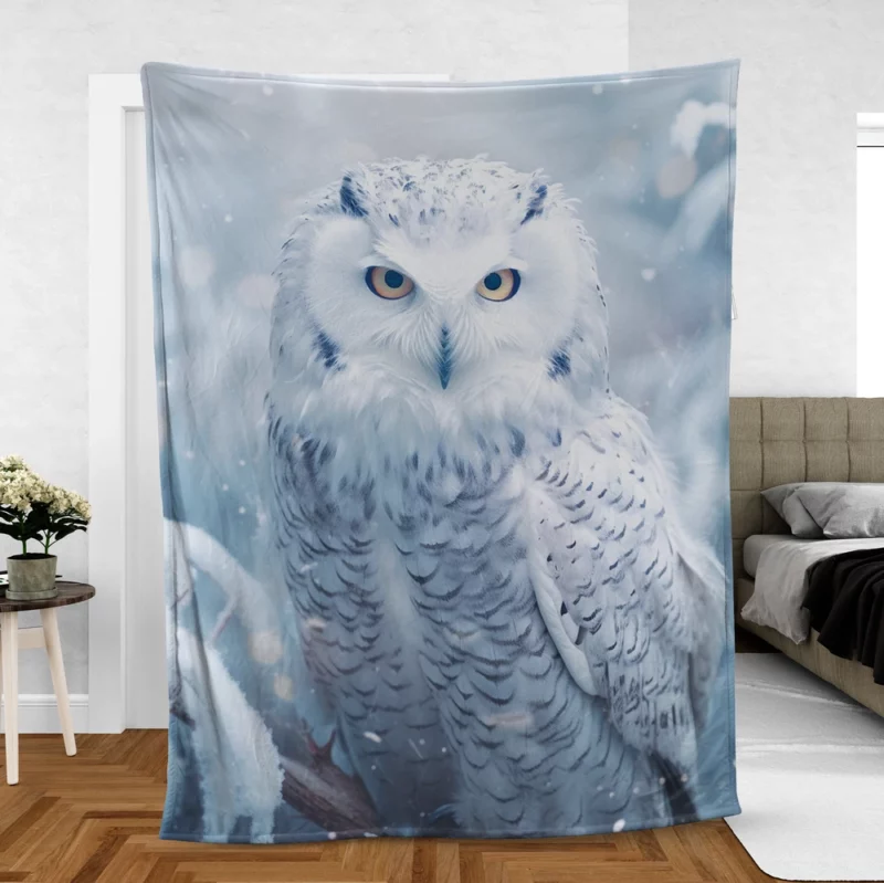 Snowy Owl Portrait Fleece Blanket