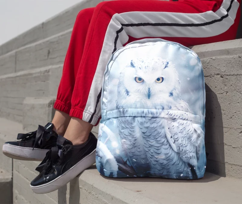 Snowy Owl Portrait Minimalist Backpack 1