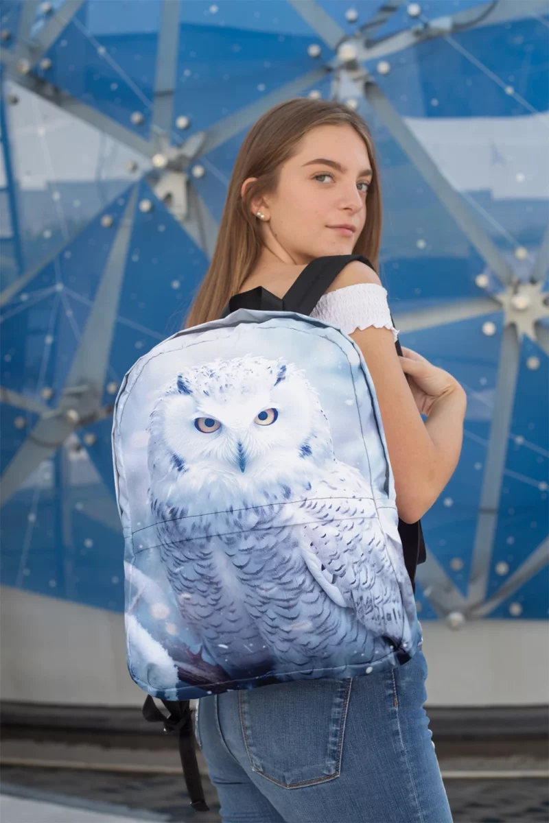 Snowy Owl Portrait Minimalist Backpack 2