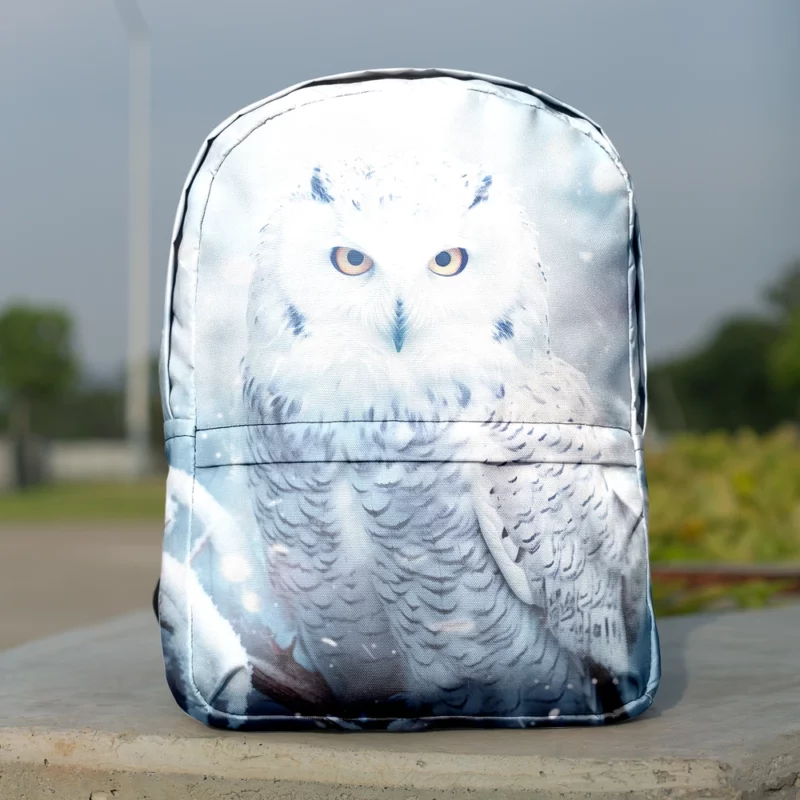 Snowy Owl Portrait Minimalist Backpack