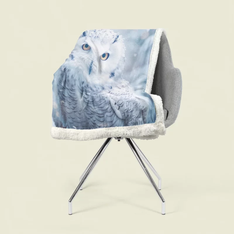 Snowy Owl Portrait Sherpa Fleece Blanket 1