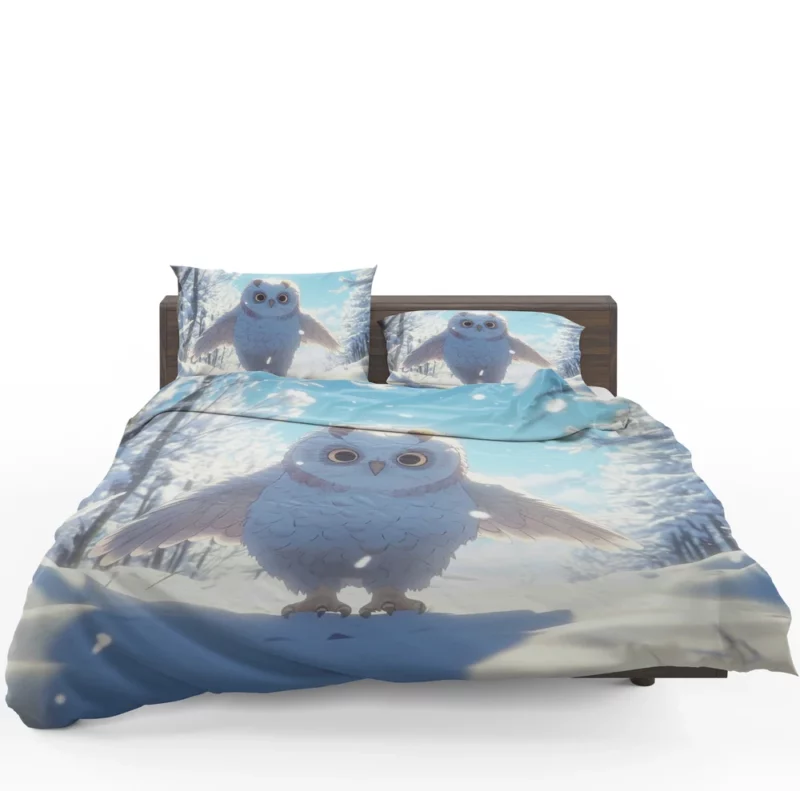 Snowy Owl Wallpaper Bedding Set 1