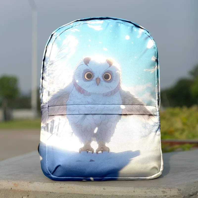 Snowy Owl Wallpaper Minimalist Backpack