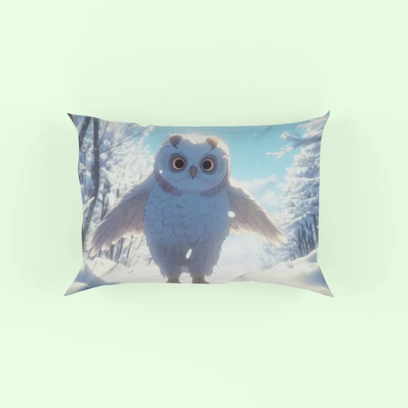 Snowy Owl Wallpaper Pillow Case