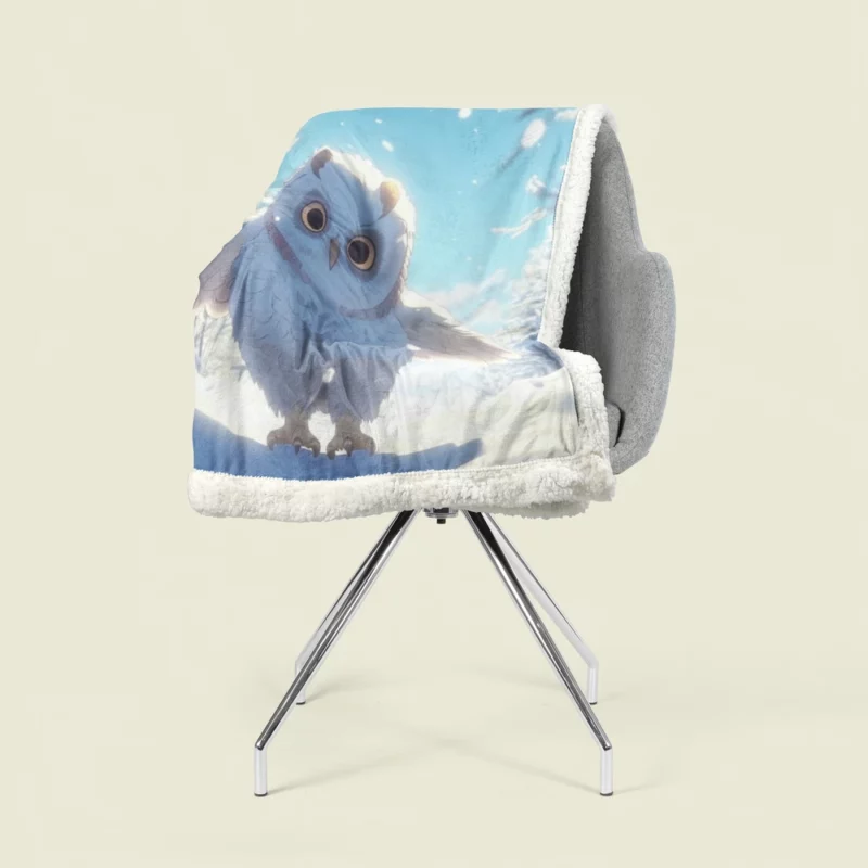 Snowy Owl Wallpaper Sherpa Fleece Blanket 1