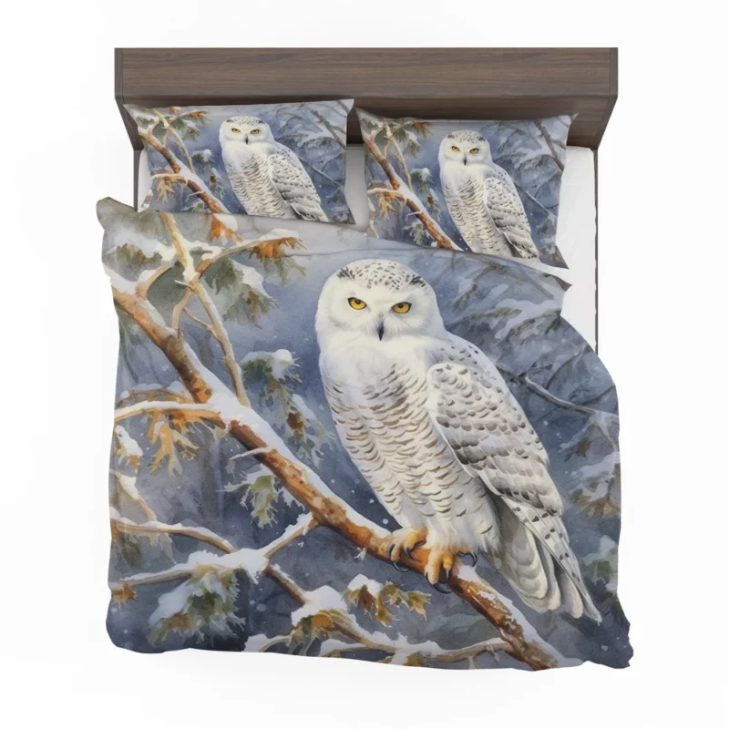 Snowy Owl in Snowy Forest Bedding Set 2