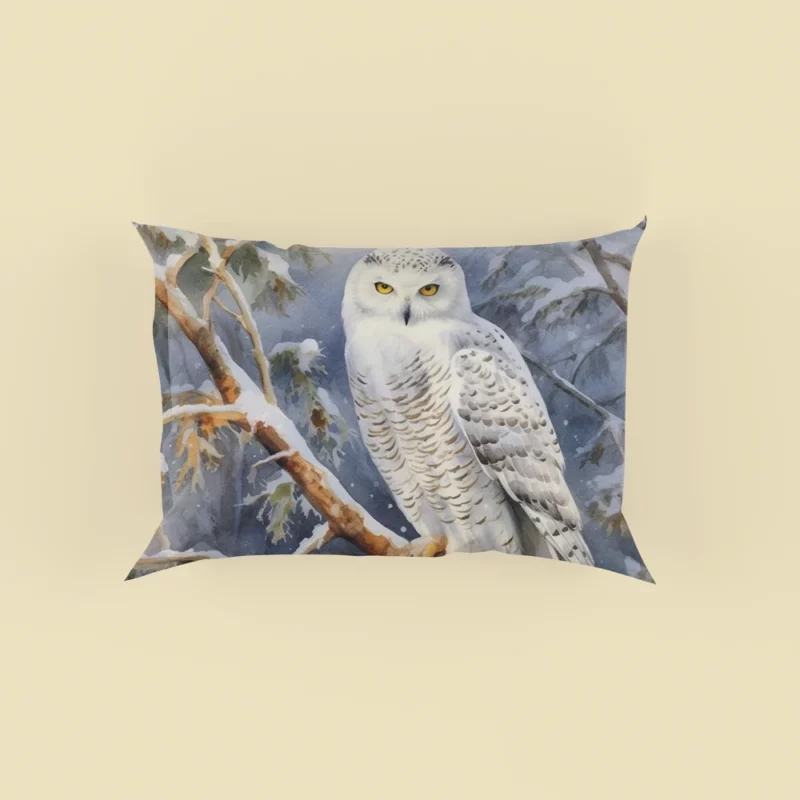 Snowy Owl in Snowy Forest Pillow Case