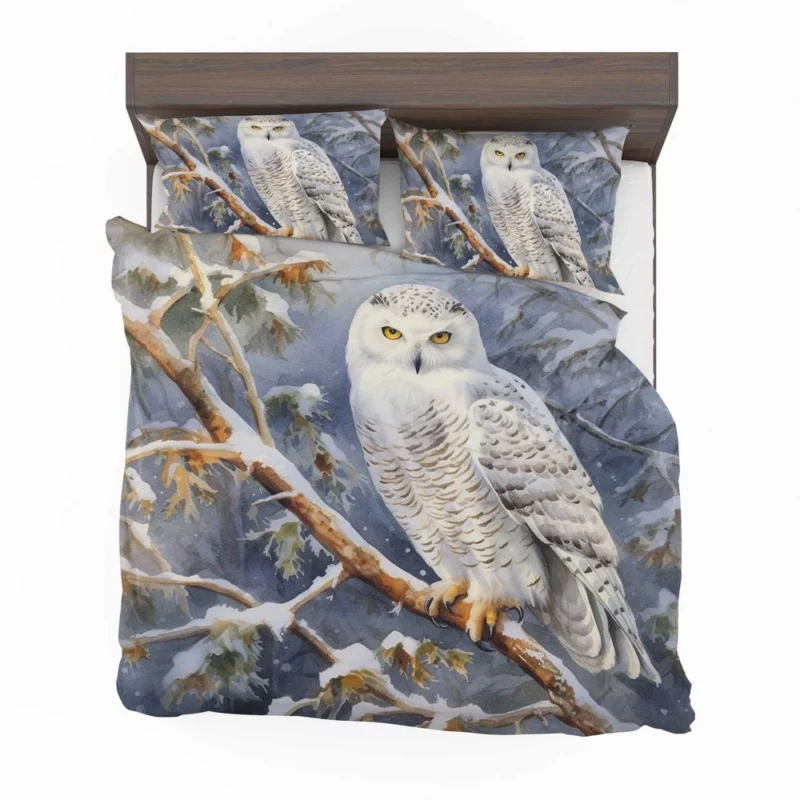 Snowy Owl in Winter Forest Bedding Set 2