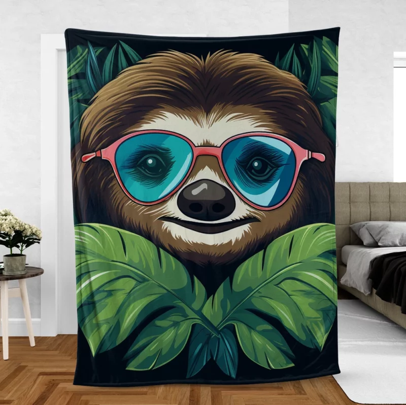 Specially Designed Sloth Graphics Fleece Blanket