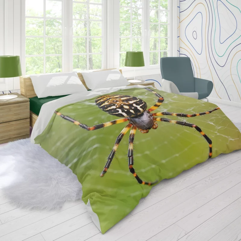 Spider in Web Portrait Duvet Cover