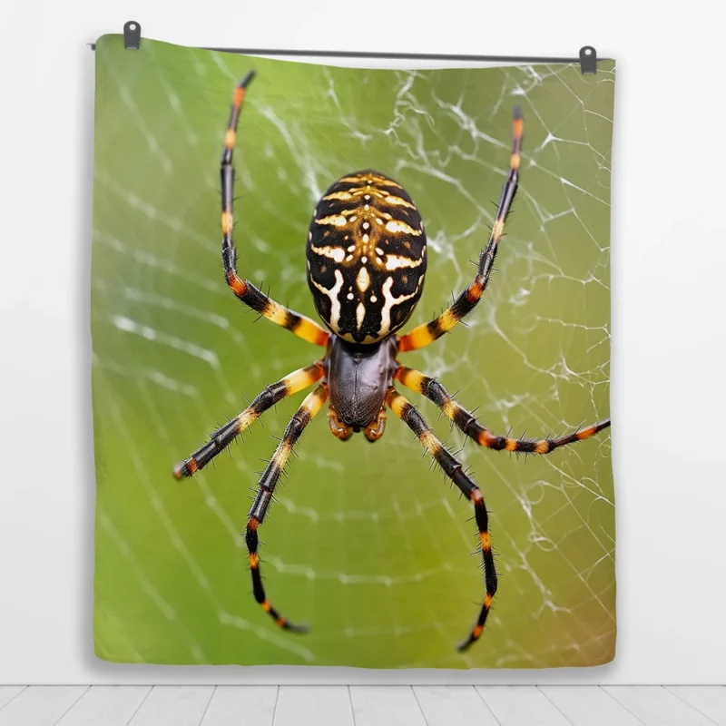 Spider in Web Portrait Quilt Blanket 1