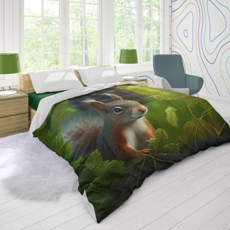 Squirrel AI-Enhanced Portrait Duvet Cover