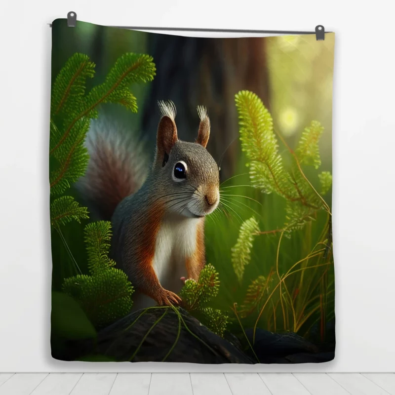 Squirrel AI-Enhanced Portrait Quilt Blanket 1