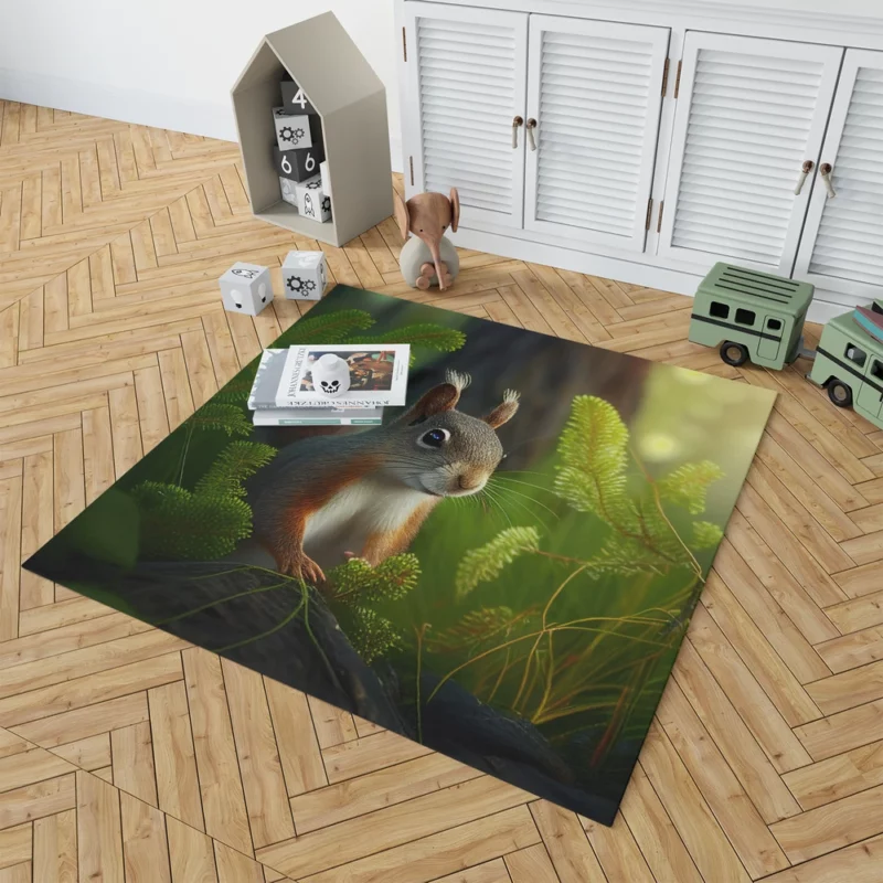 Squirrel AI-Enhanced Portrait Rug 1