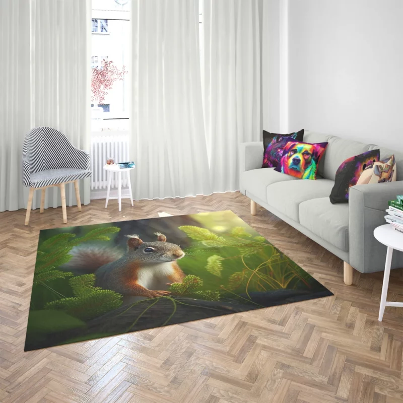 Squirrel AI-Enhanced Portrait Rug 2