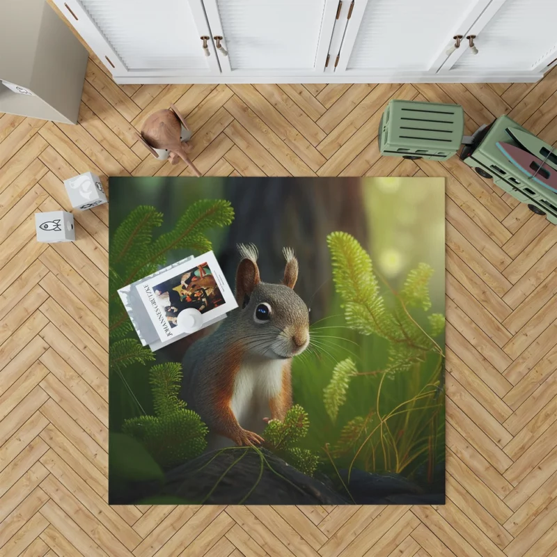 Squirrel AI-Enhanced Portrait Rug