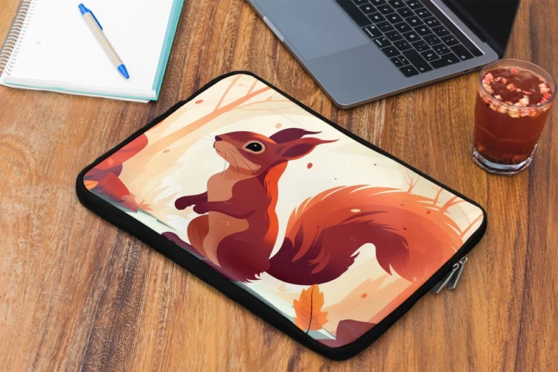 Squirrel Standing on Hind Legs in the Woods Laptop Sleeve 2