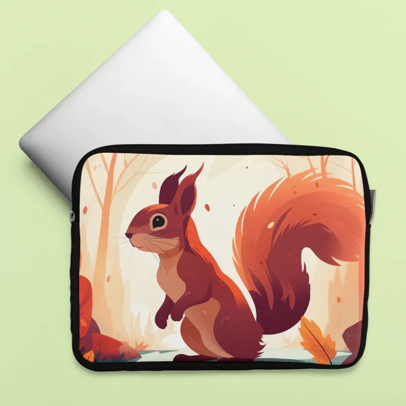 Squirrel Standing on Hind Legs in the Woods Laptop Sleeve