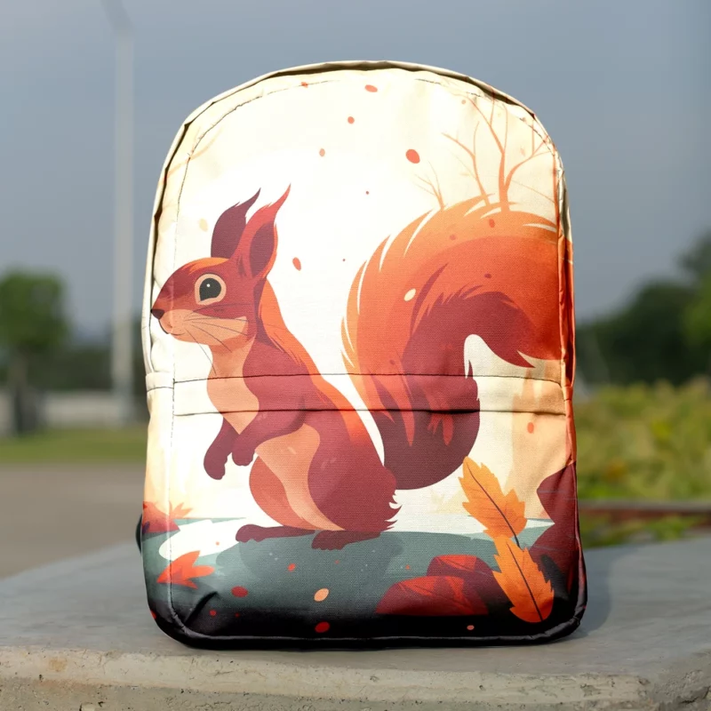 Squirrel Standing on Hind Legs in the Woods Minimalist Backpack