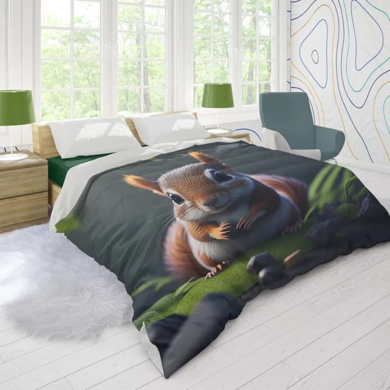 Squirrel in the Enchanted Jungle Duvet Cover