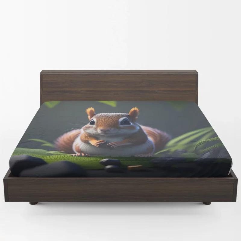 Squirrel in the Enchanted Jungle Fitted Sheet 1