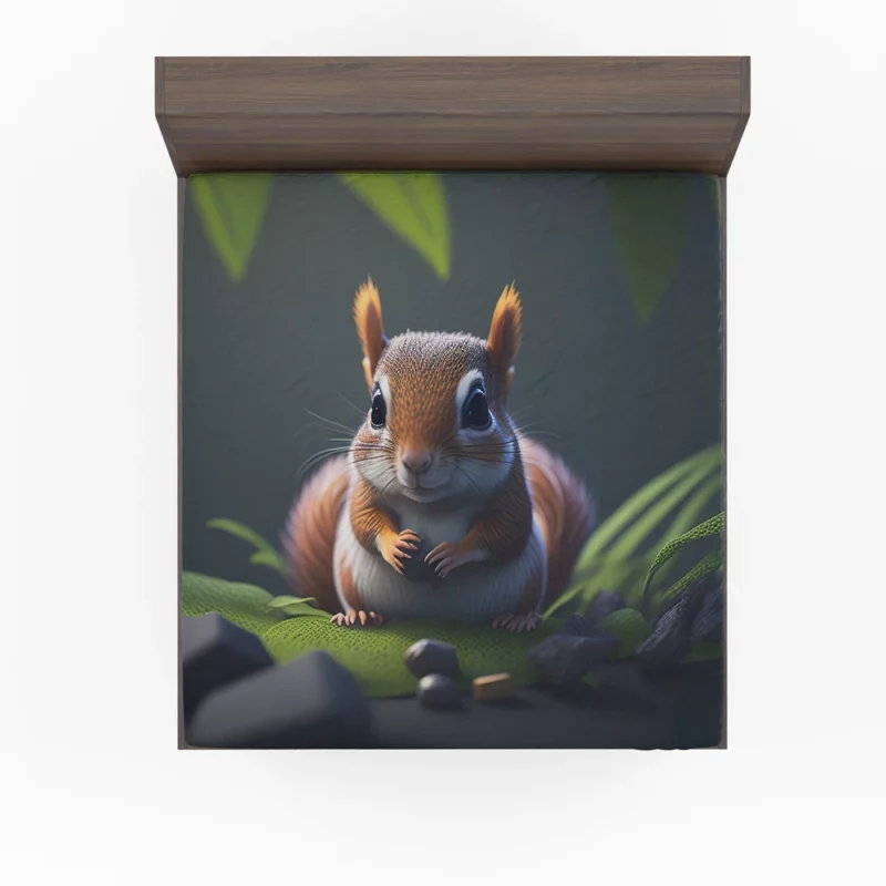 Squirrel in the Enchanted Jungle Fitted Sheet