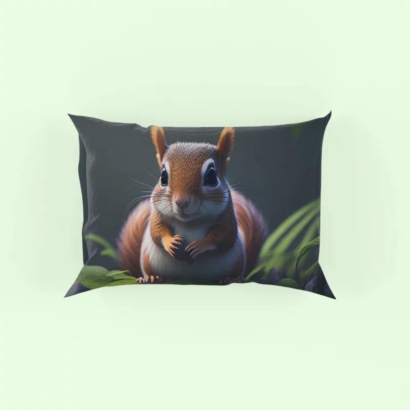 Squirrel in the Enchanted Jungle Pillow Case