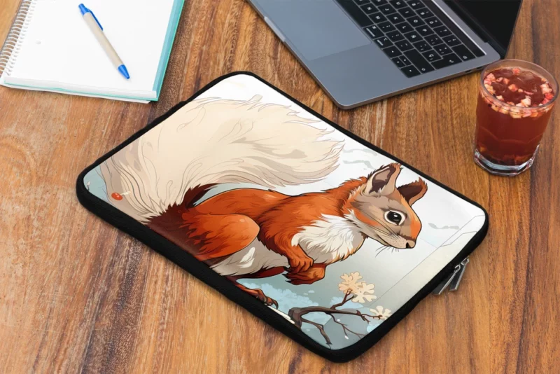 Squirrel on a Log with Its Portrait Laptop Sleeve 2