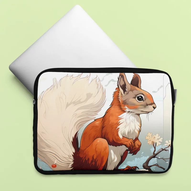 Squirrel on a Log with Its Portrait Laptop Sleeve