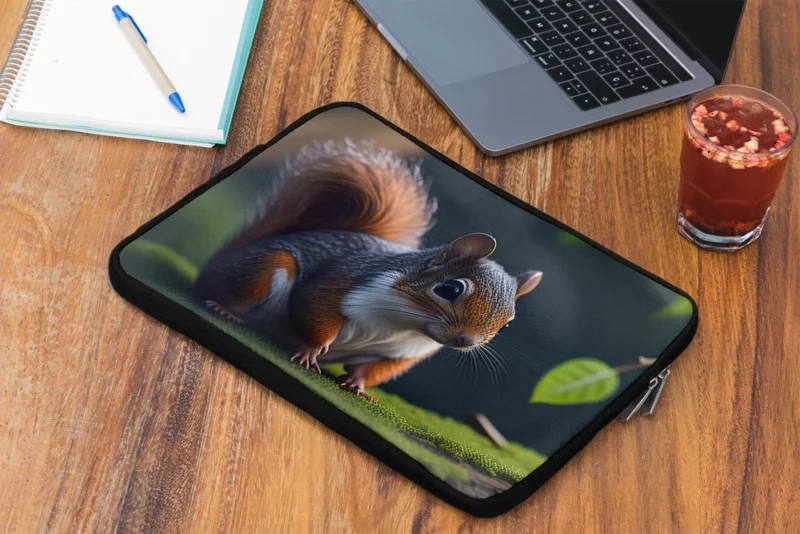 Squirrel on a Tree Stump with Bushy Tail Laptop Sleeve 2