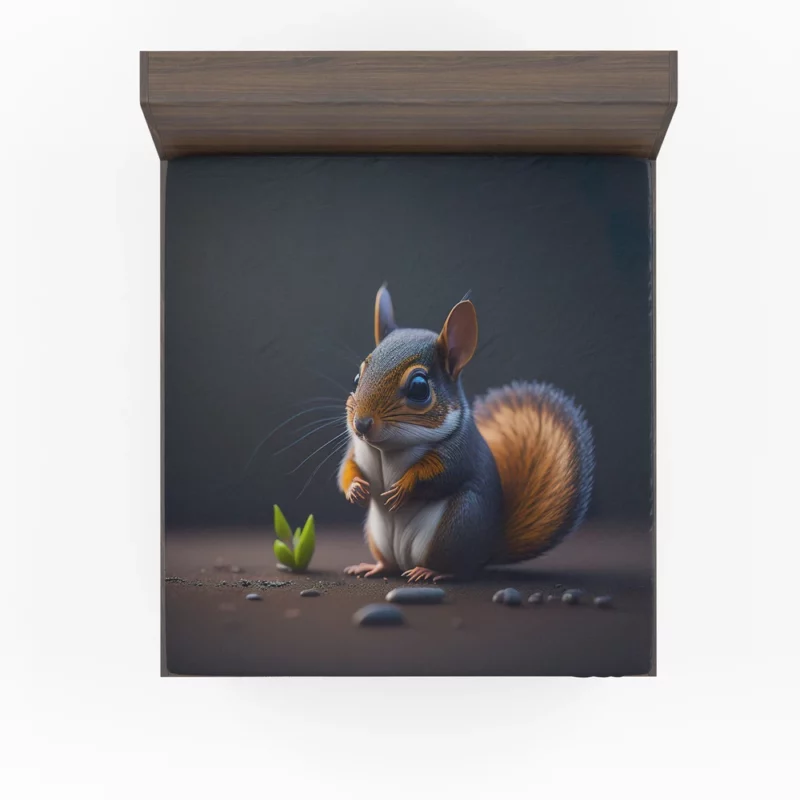 Squirrel with Bushy Tail by Rocky Outcrop Fitted Sheet