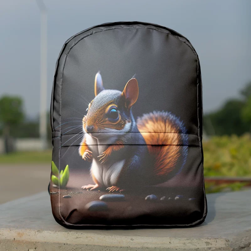 Squirrel with Bushy Tail by Rocky Outcrop Minimalist Backpack