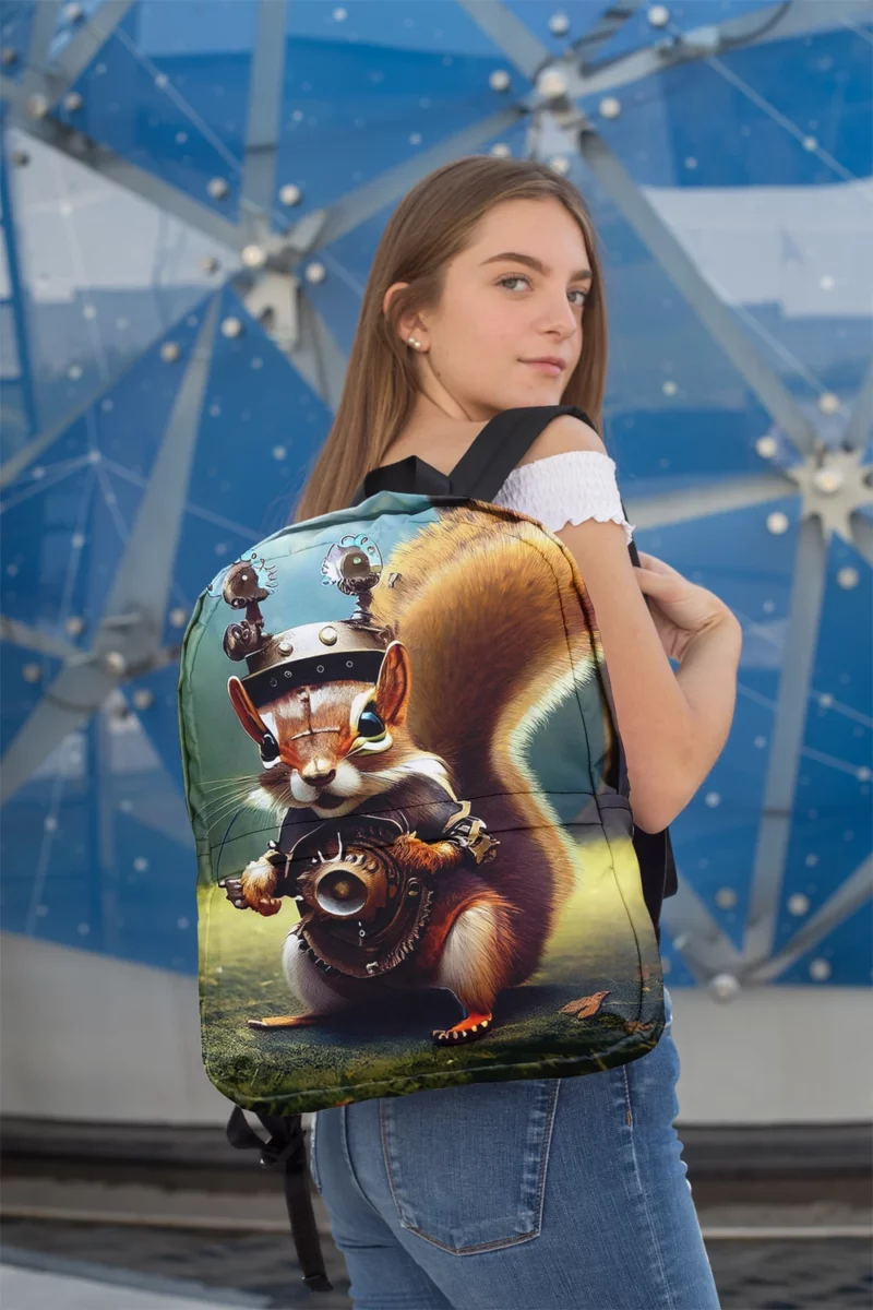 Steampunk Squirrel Fantasy Minimalist Backpack 2