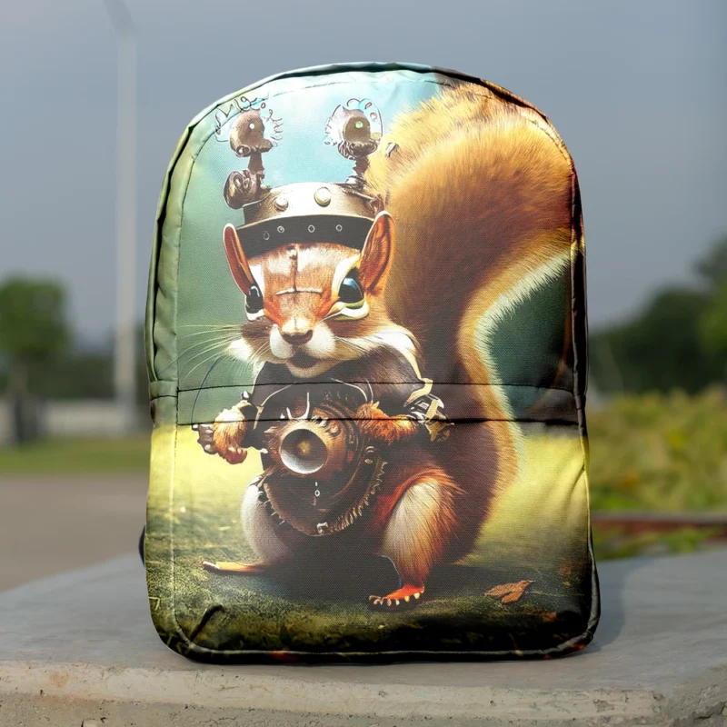 Steampunk Squirrel Fantasy Minimalist Backpack