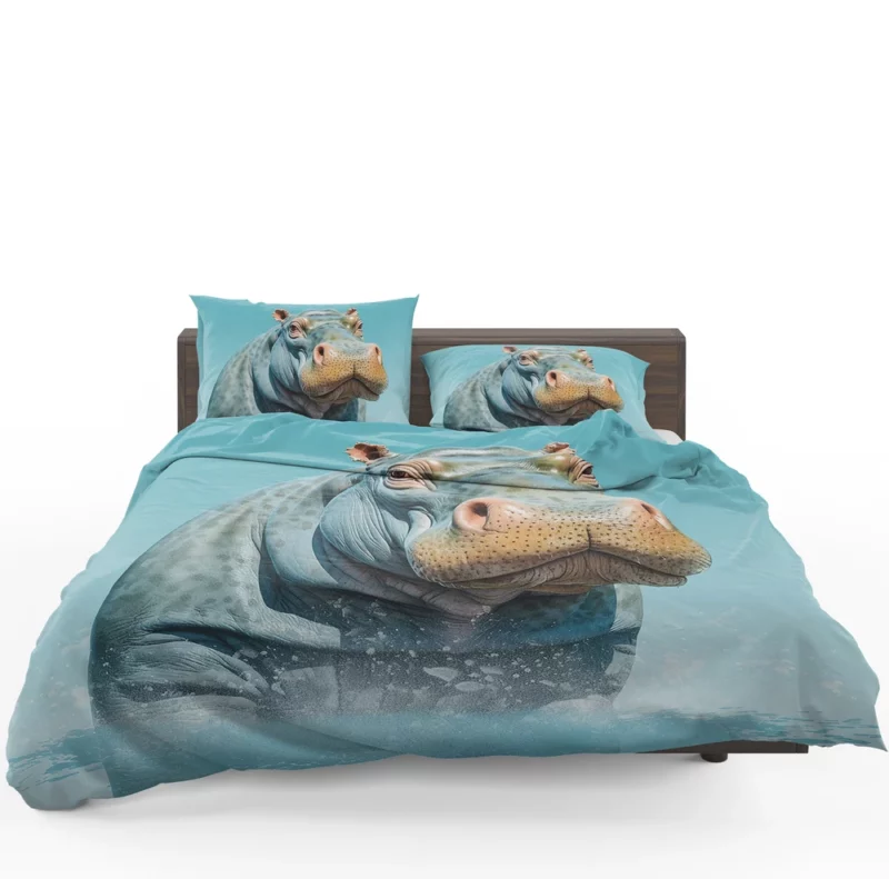 Strong Blue Hippo Bedding Set 1