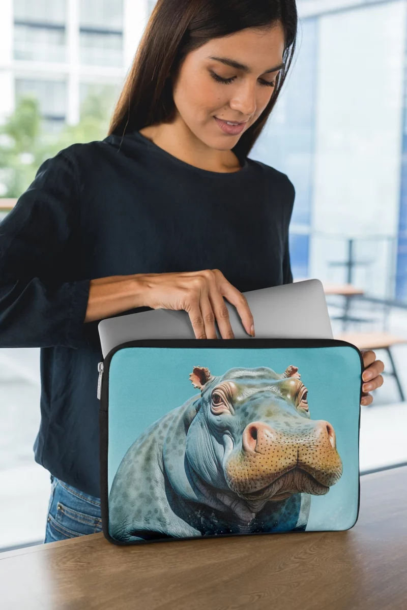 Strong Blue Hippo Laptop Sleeve 1